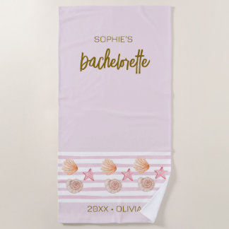 Serviette De Plage Week-end de bachelorette rose tropical personnalis