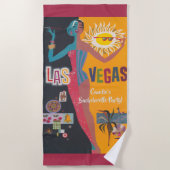 Serviette De Plage Week-end de célibataire rétro à Las Vegas (Devant)