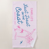 Serviette De Plage Week-end de dernière Toast célibataire dessiné à l (Devant)