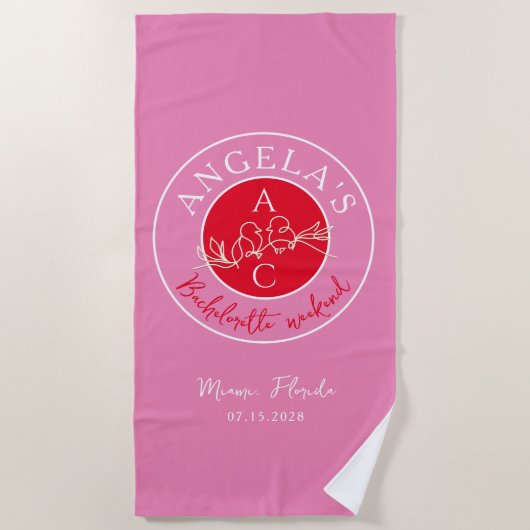 Serviette De Plage Week-end de Fiançailles de Mariage (Devant)