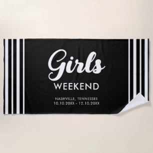 Serviette De Plage Week-end de filles en voyage à destination amusant