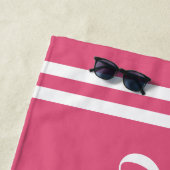 Serviette De Plage Week-end de filles rose chaud Monogramme Nom (En situation)