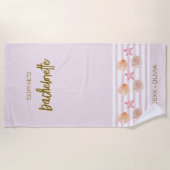 Serviette De Plage Week-end de jeune fille rose tropical personnalisé (Devant)