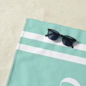 Serviette De Plage Week-end personnalisé pour filles bleu aqua avec n (En situation)