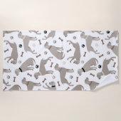 Serviette De Plage Weimaraner Bones and Paws Beach Towel (Devant)