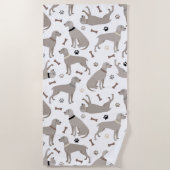 Serviette De Plage Weimaraner Bones and Paws Beach Towel (Devant)