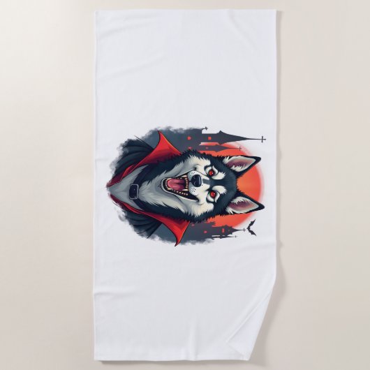 Serviette De Plage Werewolf Beagle Howl (Devant)