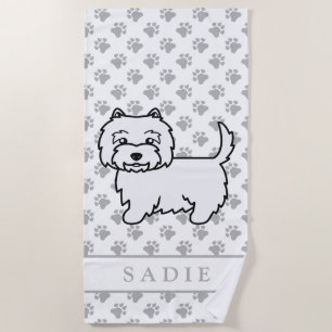 Serviette De Plage West Highland White Terrier Cartographie Chien et