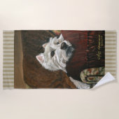 Serviette De Plage Westie sur canapé (Devant)