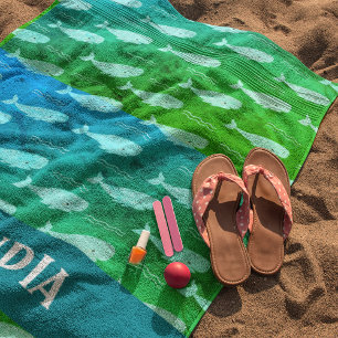 Serviette De Plage Whaley Cool Beach Towel - Custom Name Edition!