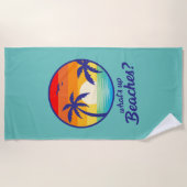 Serviette De Plage Whats up plages, drôle de plage cool  (Devant)