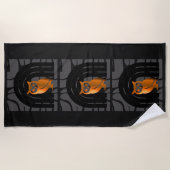 Serviette De Plage Whimsical Boho Owl & Tropical Monstera Leaf (Devant)
