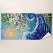 Serviette De Plage Whimsical Ocean Wave | Impressionism Painting (Devant)