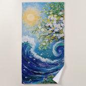 Serviette De Plage Whimsical Ocean Wave | Impressionism Painting (Devant)