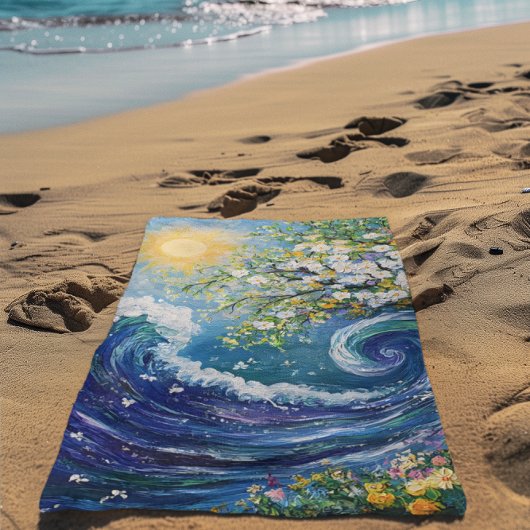 Serviette De Plage Whimsical Ocean Wave | Impressionism Painting