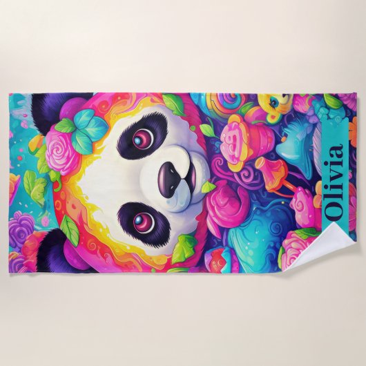 Serviette De Plage Whimsical Panda Wonderland (Devant)