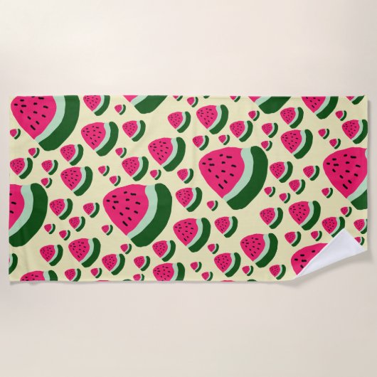 Serviette De Plage Whimsical Watermelons Cute Summer Fruit Pattern  (Devant)