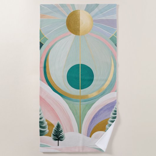 Serviette De Plage Whimsical Winter Dreamscape (Devant)