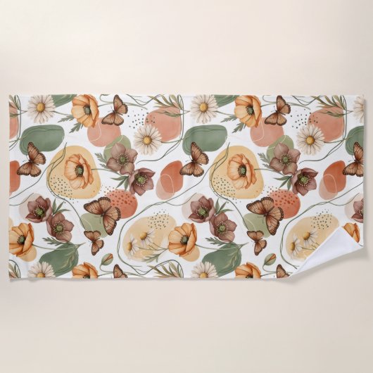 Serviette De Plage Whispers à papillons dans les tons de la Terre (Devant)