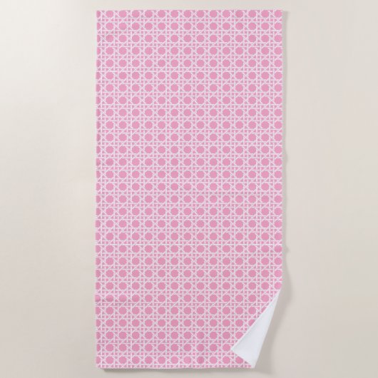 Serviette De Plage White and Pink Cane Webbing (Devant)