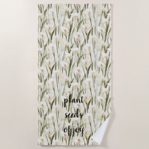 Serviette De Plage White Calla Lily Floral Joie