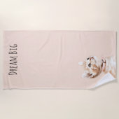 Serviette De Plage White Peach Cat (Devant)
