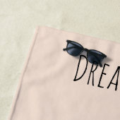 Serviette De Plage White Peach Cat (En situation)