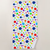 Serviette de plage White Rainbow Spots (Devant)