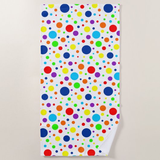 Serviette de plage White Rainbow Spots (Devant)