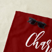 Serviette De Plage White Stripes Beach Trip Nautique Personnalisé (En situation)