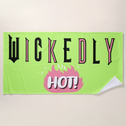 Serviette De Plage Wickedly Hot (Lime Green) Beach Towel (Devant)