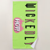 Serviette de plage Wickedly Hot (vert citron) (Devant)
