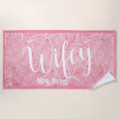 Serviette de plage Wifey Hawaiian (Devant)