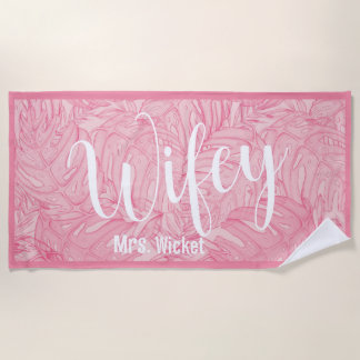Serviette de plage Wifey Hawaiian