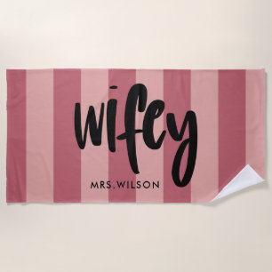 Serviette De Plage Wifey Mariée personnalisée