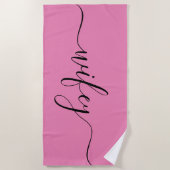 Serviette de plage - Wifey rose (Devant)