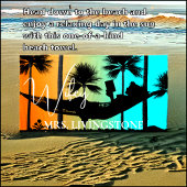 Serviette De Plage Wifey Script, Ajouter Votre Nom, Tropical, Serviet