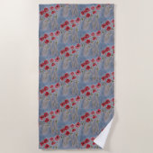 Serviette de plage Wild Red Poppies (Devant)