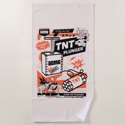 Serviette De Plage WILE E. COYOTE™ | ACME TNT Dynamite Plunger (Devant)