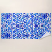 Serviette De Plage William Morris Hyacinth Imprimer, Cobalt Bleu & Bl (Devant)