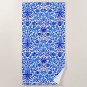 Serviette De Plage William Morris Hyacinth Imprimer, Cobalt Bleu & Bl (Devant)