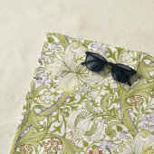 Serviette De Plage William Morris Jardin Fleur de Lys Classique Doré (En situation)