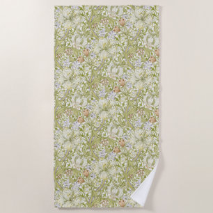 Serviette De Plage William Morris Jardin Fleur de Lys Classique Doré