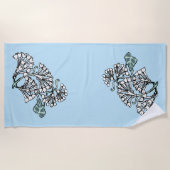 Serviette De Plage William Morris Jasmine et Motif Feuille (Devant)