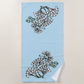 Serviette De Plage William Morris Jasmine et Motif Feuille (Devant)