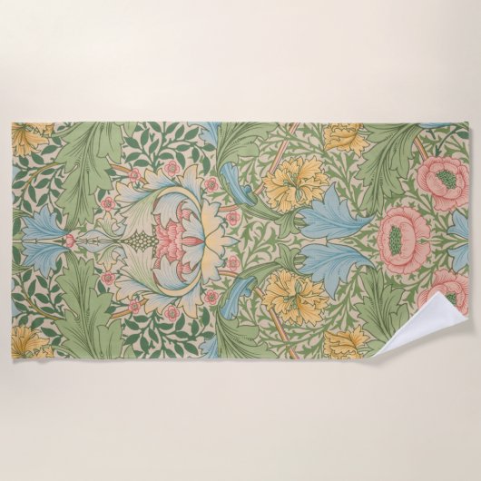 Serviette De Plage William Morris Myrtle Fleur Floral Botanique (Devant)