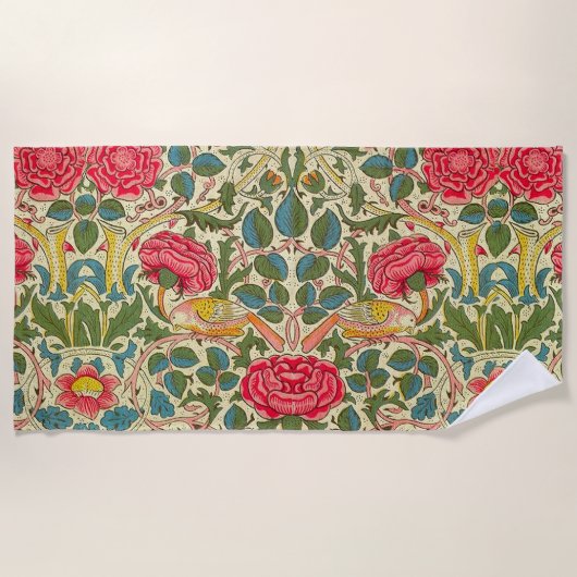 Serviette De Plage William Morris Rose Floral Chintz rose (Devant)
