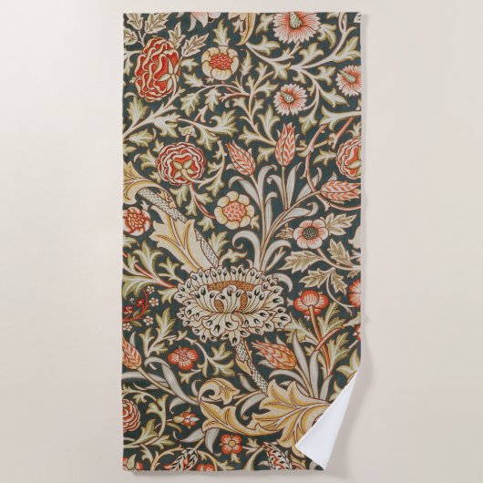 Serviette De Plage William Morris Trent Garden Flower Classic Botanic (Devant)