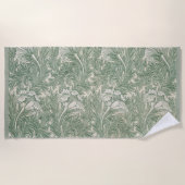 Serviette De Plage William Morris tulip fond textile vert (Devant)