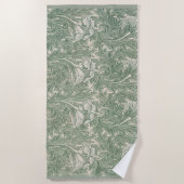Serviette De Plage William Morris tulip fond textile vert (Devant)